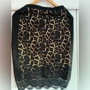 Woman Animal Print knee length Pencil Stretch Squirt